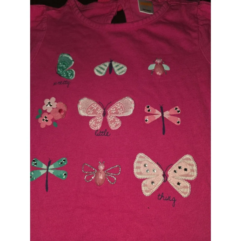 Gymboree island hopper pink‎ butterfly top and shorts size 6